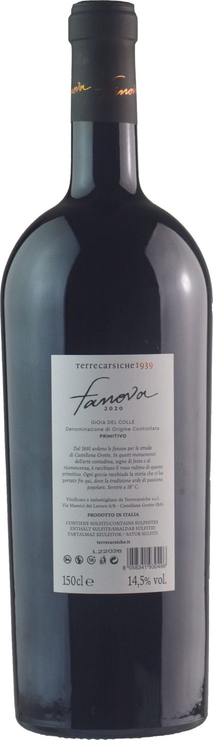 Terrecarsiche1939 Primitivo Gioia del Colle Fanova Magnum 2020 - immagine 2