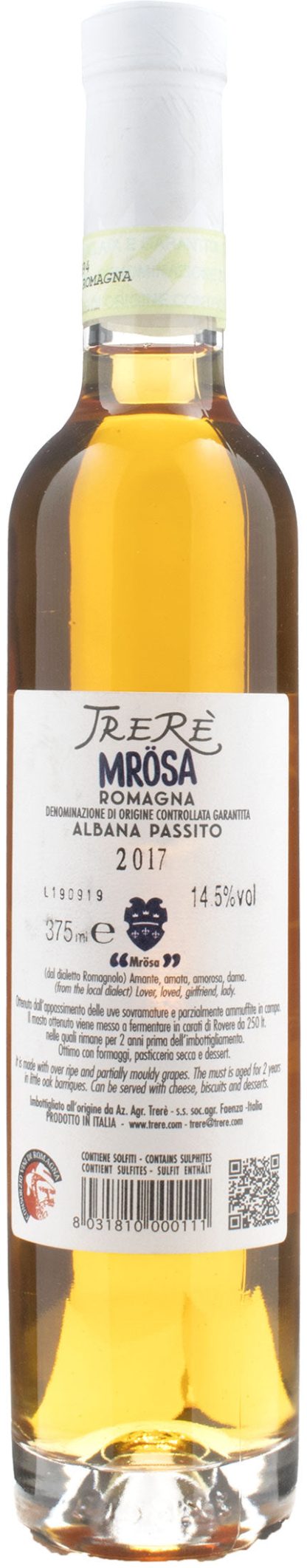 Trerè Romagna Albana Passito Mrosa 0.375L 2017 - immagine 2