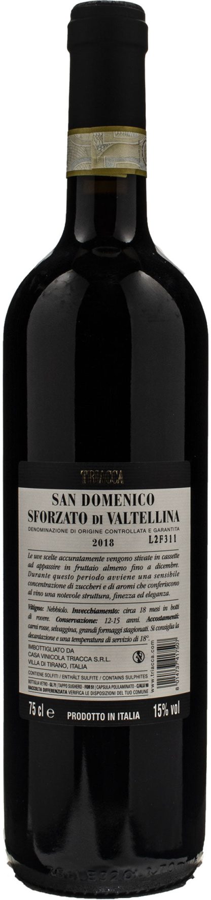 Triacca Sforzato di Valtellina San Domenico 2018 - immagine 2