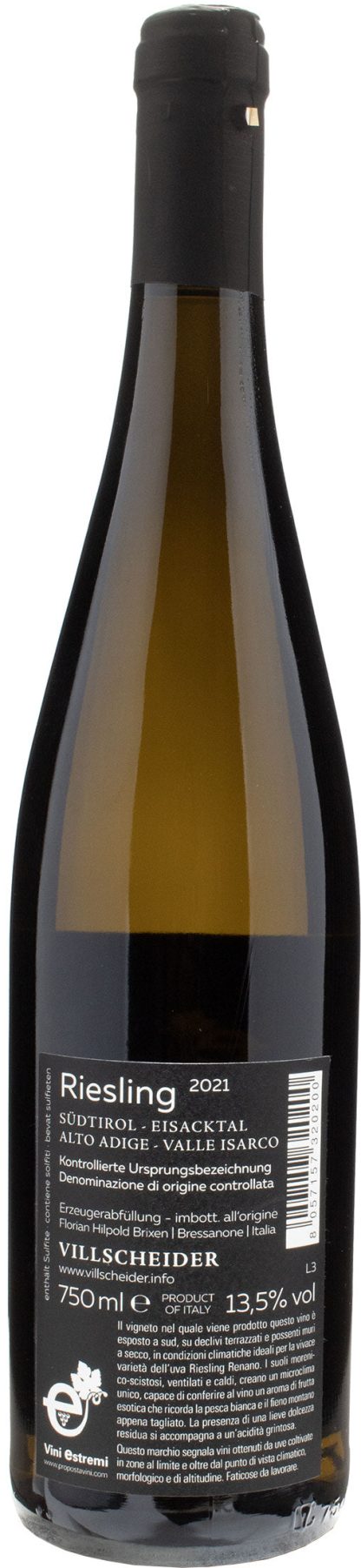 Villscheider Valle Isarco Riesling 2021 - immagine 2