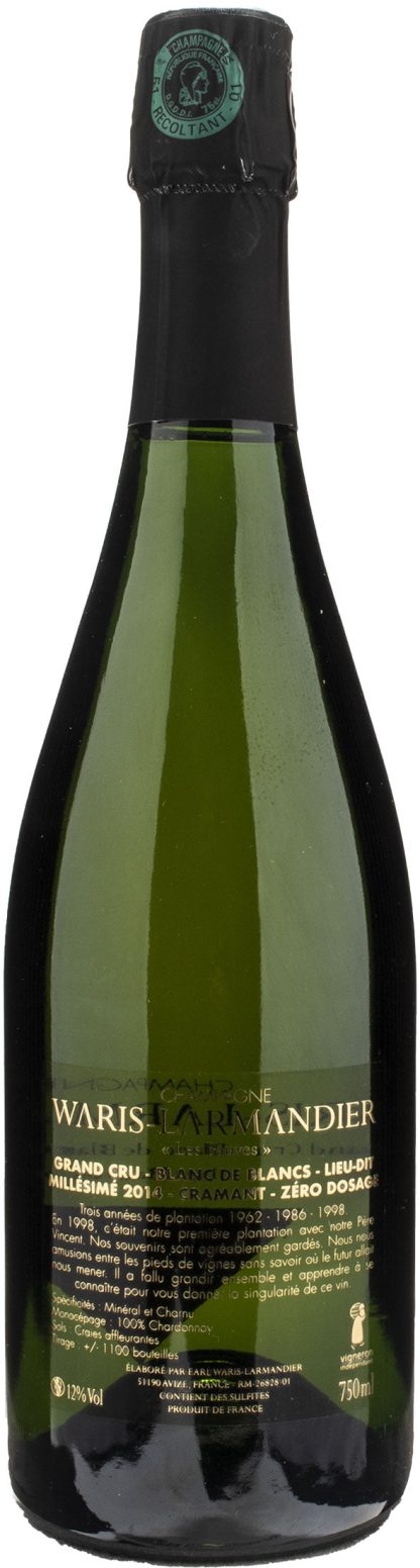 Waris Larmandier Champagne Grand Cru Blanc de Blancs Cramant Les Bauves Lieu Dit Nature 2014 - immagine 2