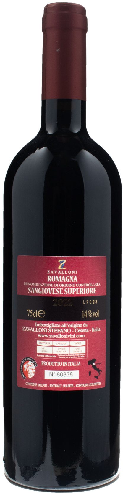 Zavalloni Romagna Sangiovese Superiore 2022 - immagine 2